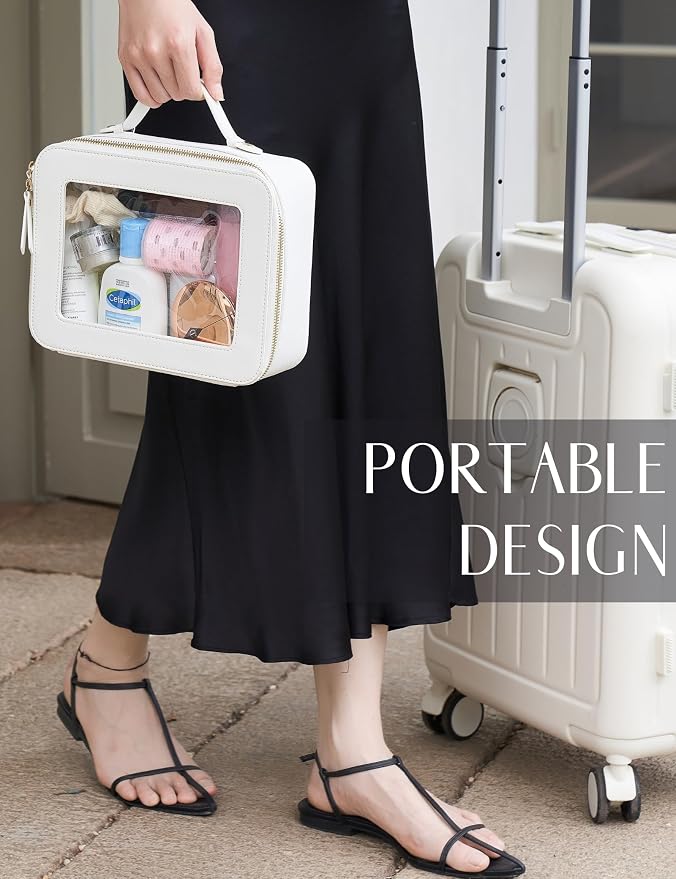 Popvibe Clear Makeup Bag Travel Cosmetic Case Transparent Toiletry Bag - Image 3