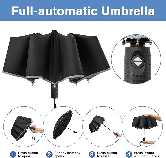 G4Free 42 Inch Eco Windproof Folding Umbrella - Image 4
