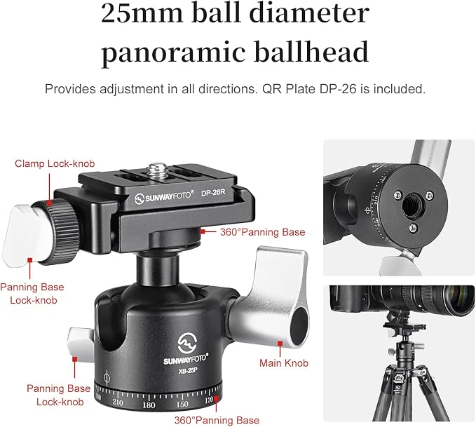 TT2340CE 4-Sections Carbon Fiber Travel Tripod - Image 5