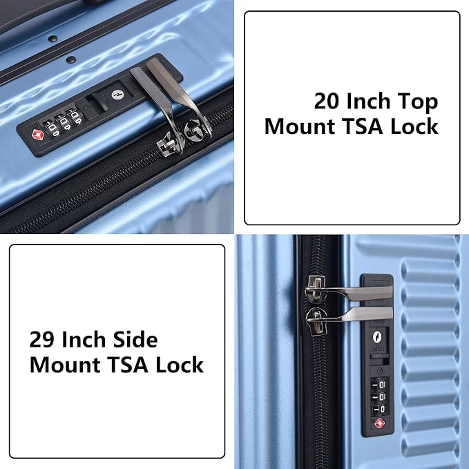 2 pieces 20/29 Aluminum Frame Carry On and Checked Luggage Set - Image 4