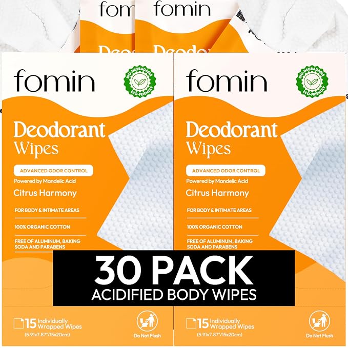 FOMIN Acidified Travel Deodorant Wipes by FOMIN
