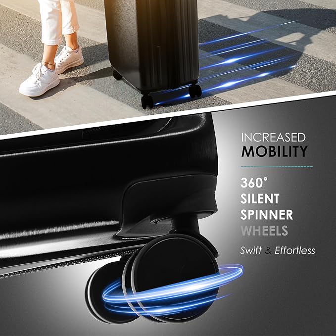 Hard Shell Luggage Sets with Spinner Wheels 4 Piece, Expandable Large Suitcases - Image 3