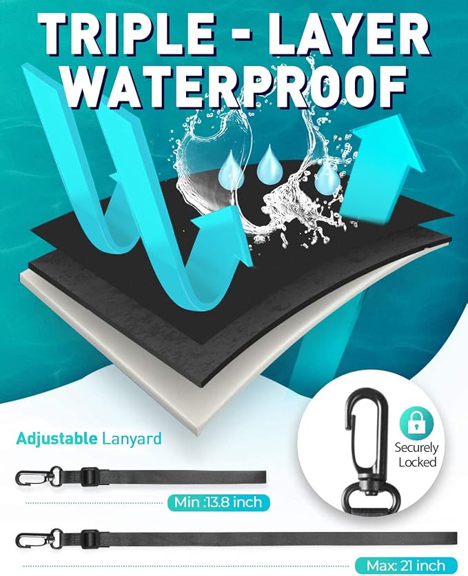 Hiearcool Waterproof Pouch for iPhone, Waterproof Phone Bag Travel Essentials - Image 3