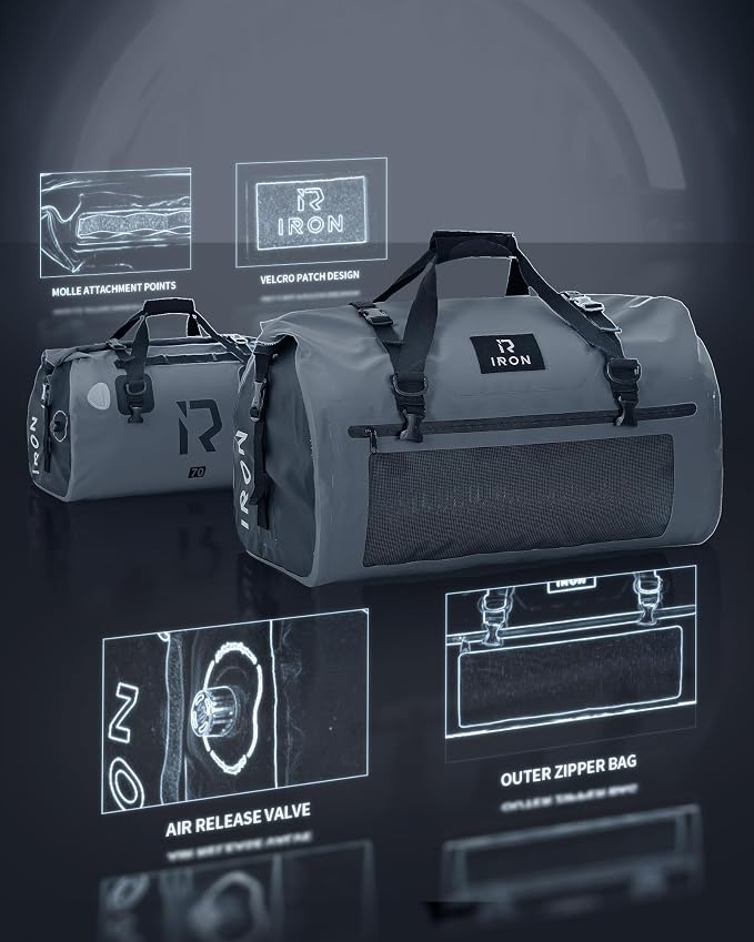 BORLENI Waterproof Motorcycle Dry Duffel Bag Luggage Tail Bag - Image 3