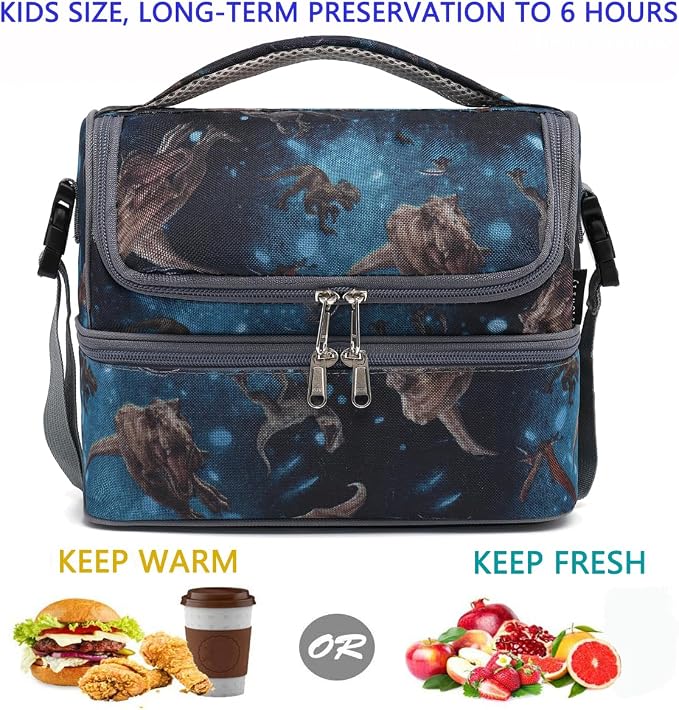 FlowFly Double Decker Cooler Insulated Lunch Bag Large Tote - Image 2