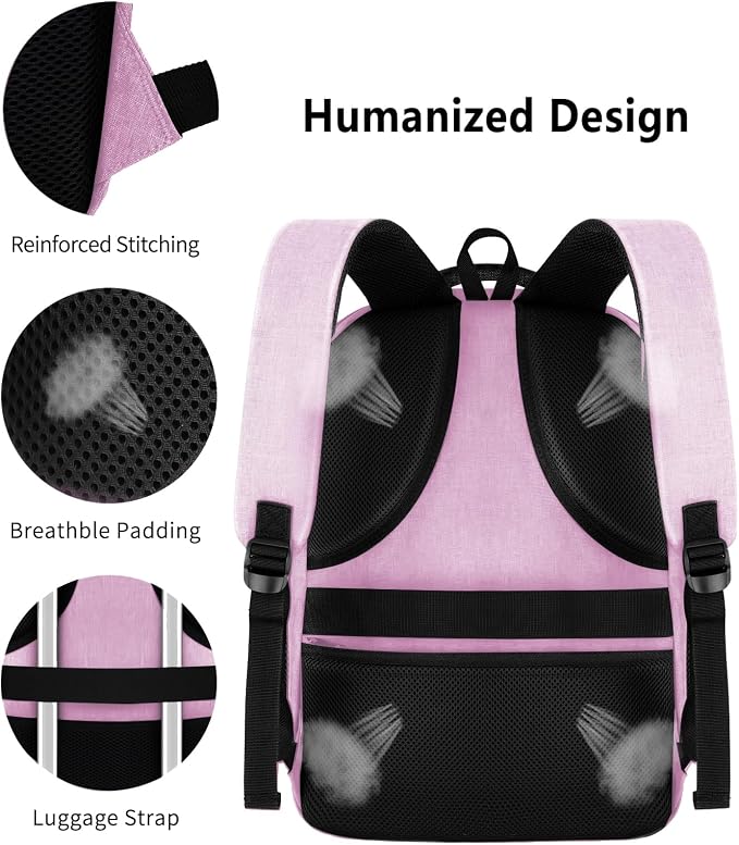 Pink Backpack for Women, School Backpacks for Girls Teen, Bookbag - Image 7