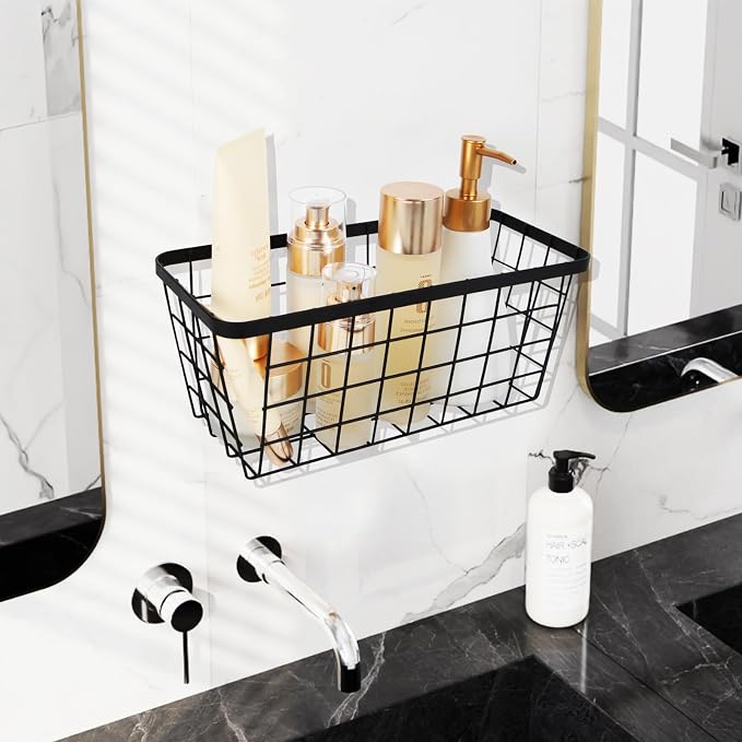 4 set Hanging Wall Basket Organizer, Over the Cabinet Door Wire Baskets - Image 5
