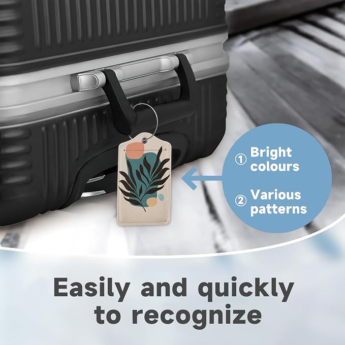 Boho Line Leaves Luggage Tags, 2 Pack Travel Cruise Tags - Image 4