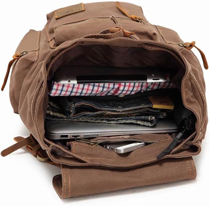 AUGUR High Capacity Canvas Vintage Backpack - Image 5