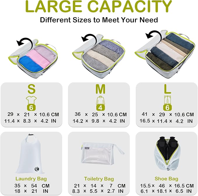 Cipway Compression Packing Cubes Mesh, Lightweight Luggage Organizer Bags - Image 4