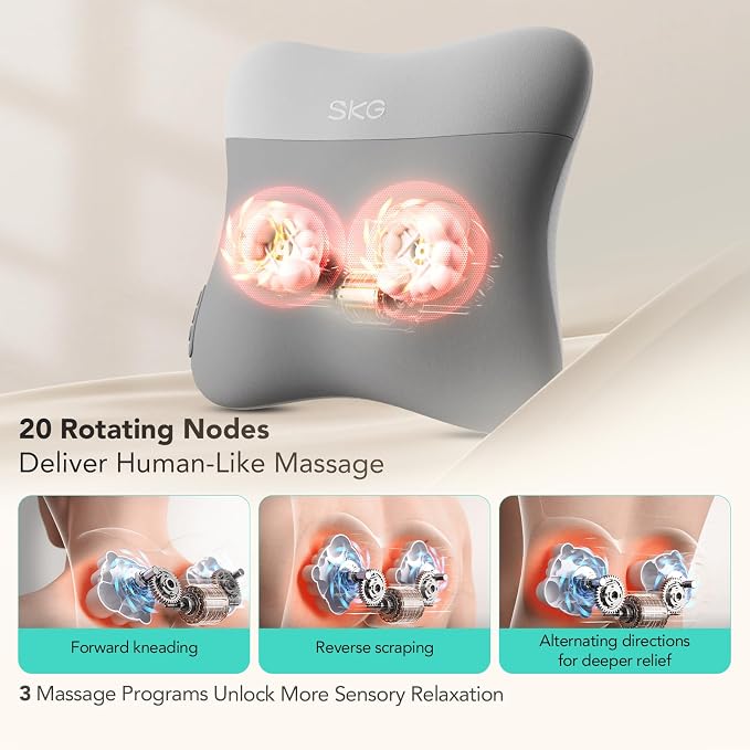 SKG Back Massager for Pain Relief Deep Tissue Cordless Back and Neck Massager - Image 2