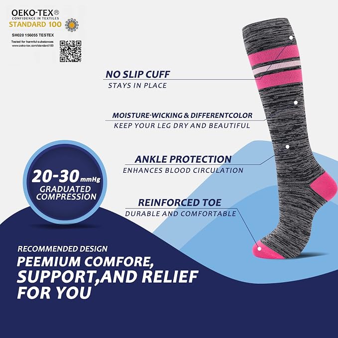 fenglaoda 8 Pairs Compression Socks - Image 3