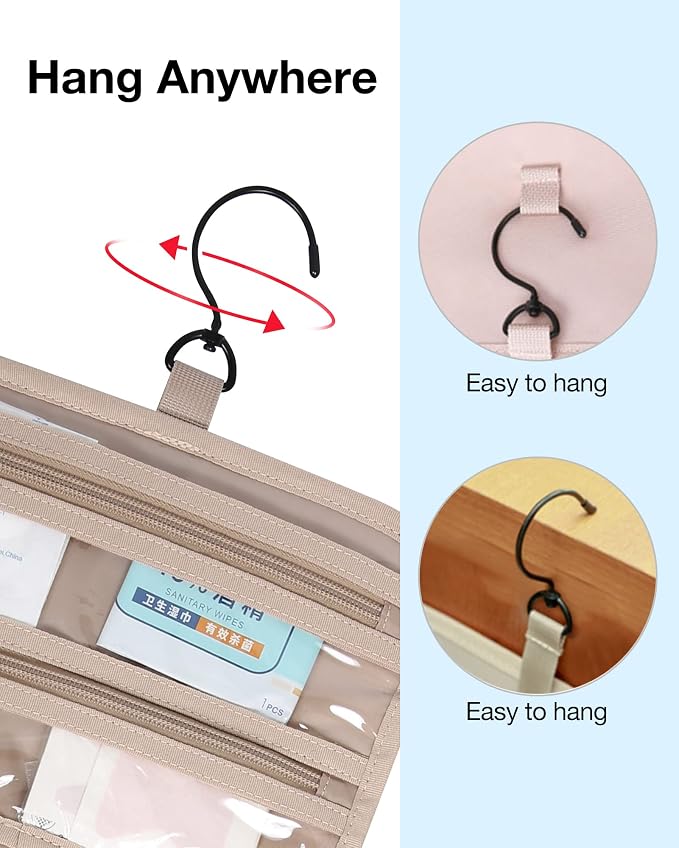 BAGSMART Toiletry Bag Hanging Travel Makeup Organizer - Image 6