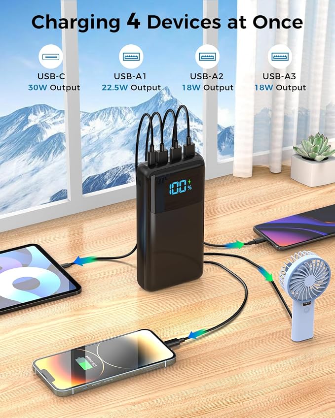 Portable Charger Power Bank 50000mAh, USB-C PD 30W and QC 4.0 Fast Charging - Image 3