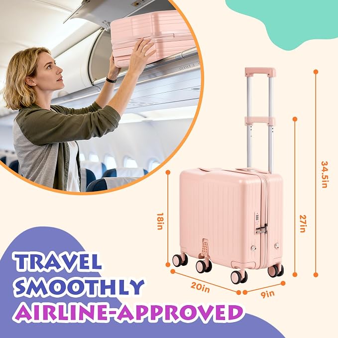 Kids Ride-On Luggage, Foldable Pedal, Hidden Cup Holder & Combination Lock - Image 7