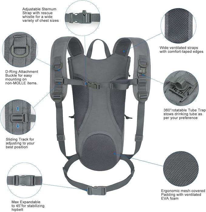 Unigear Tactical Hydration Packs Backpack 1050D - Image 3