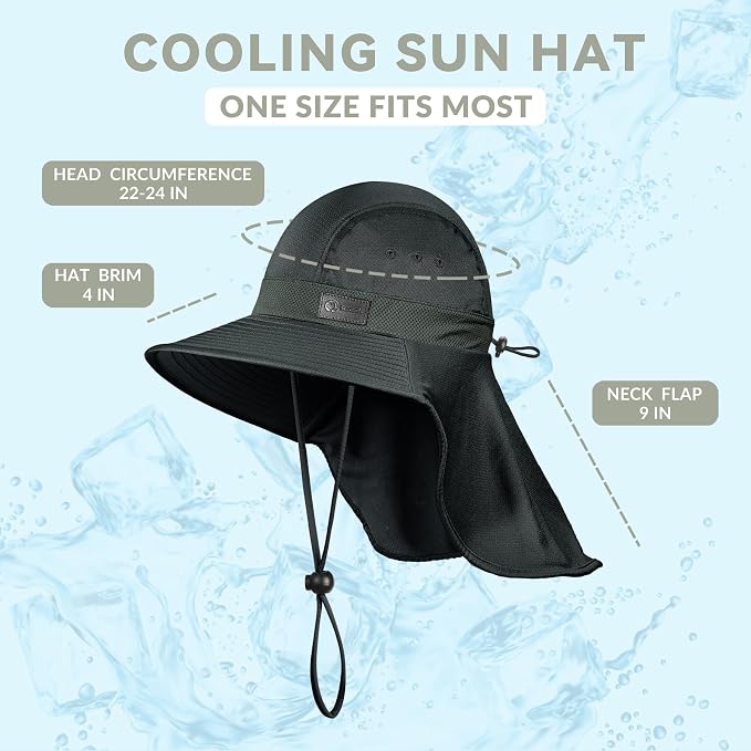 Sukeen Cooling Sun Hat for Men Women UPF50+ Wide Brim Fishing Hat - Image 6