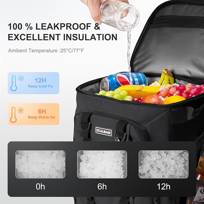 Beach Cooler Backpack for Men 36cans Insulated Backpack Cooler Lunch Bag for - Image 2