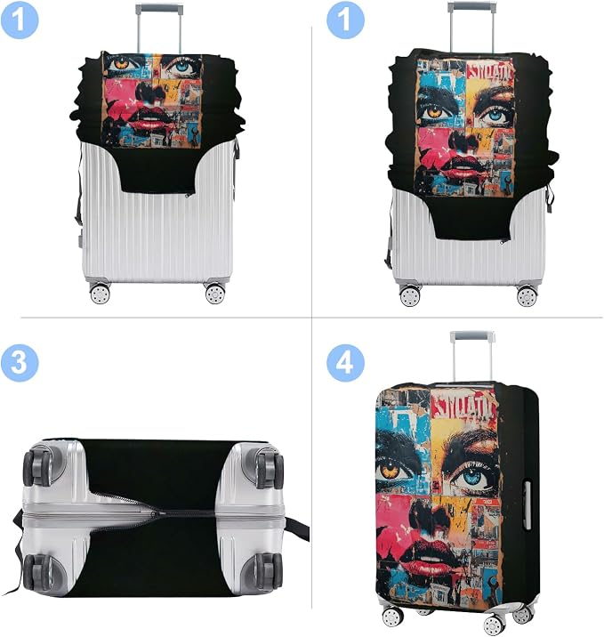 Luggage Cover Washable Suitcase Protector Anti-scratch Suitcase cover Fits - Image 4