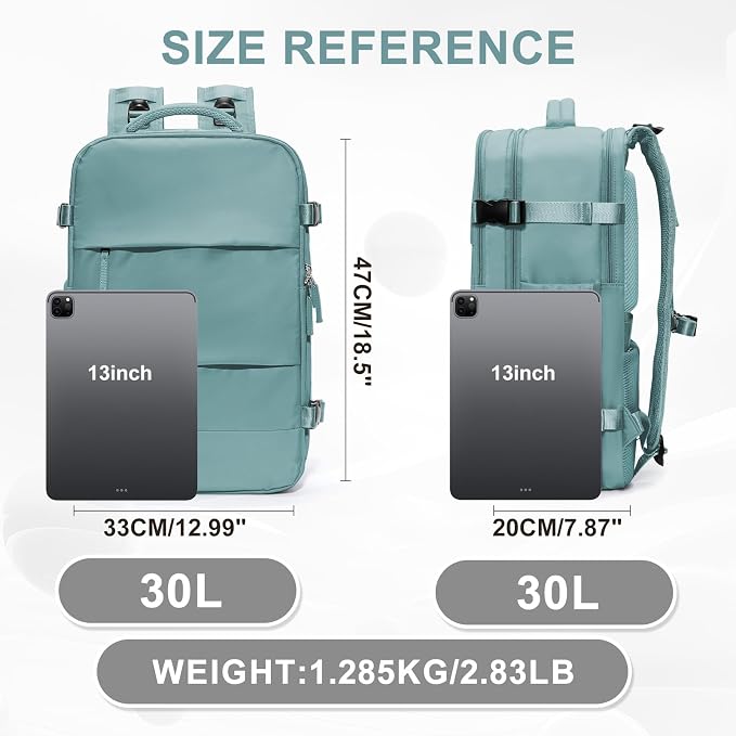 coowoz Large Travel Backpack For Women Men, Carry On Rucksack Flight Approved - Image 3