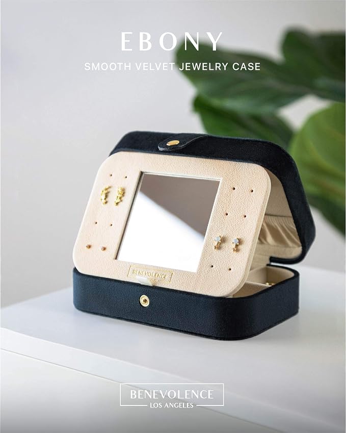 Benevolence LA Plush Velvet Travel Jewelry Storage Box | Earring Organizer - Image 2