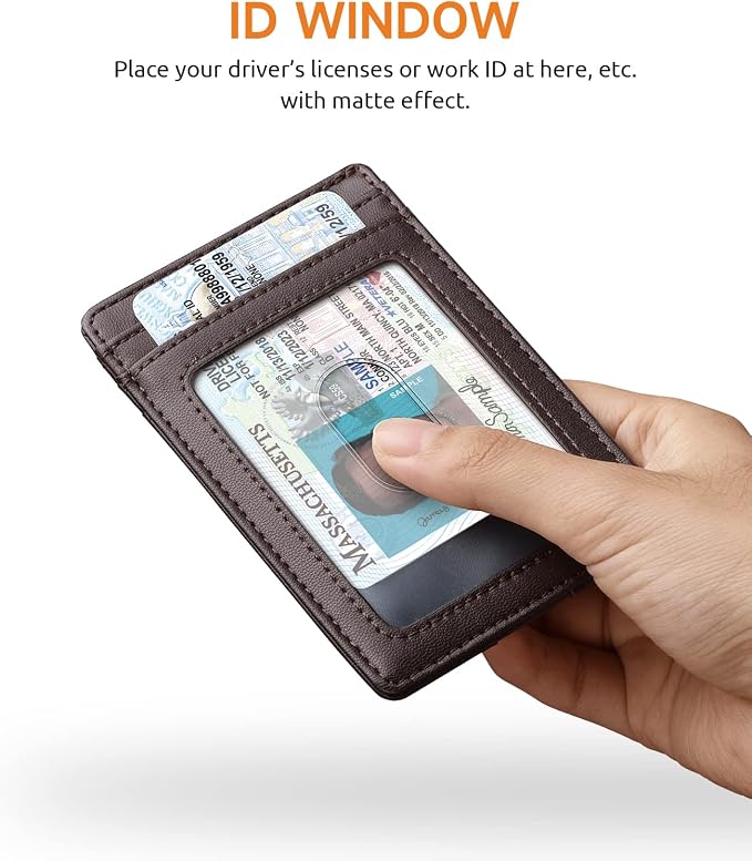 Buffway Mens Slim Wallet, Minimalist Thin Front Pocket Leather Credit Card - Image 4