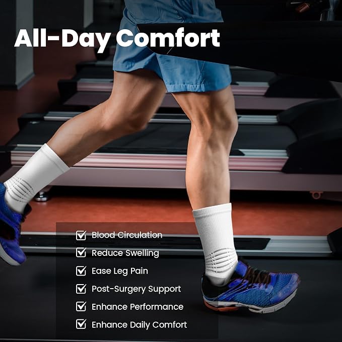IRAMY Crew Compression Socks Athletic Running Socks - Image 6