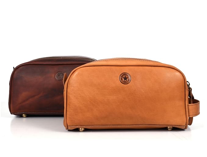 10" Premium Leather Toiletry Travel Pouch - Image 8