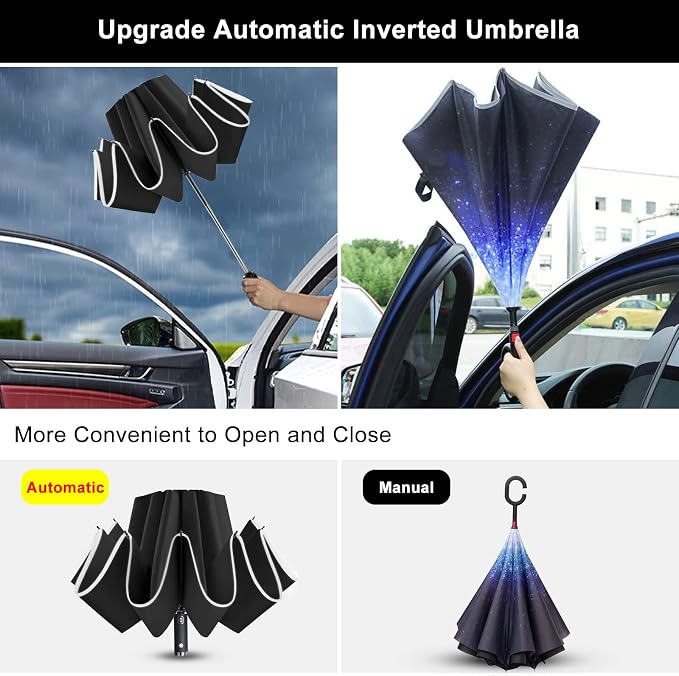 Lejorain Folding Reverse LED Umbrella - Image 4
