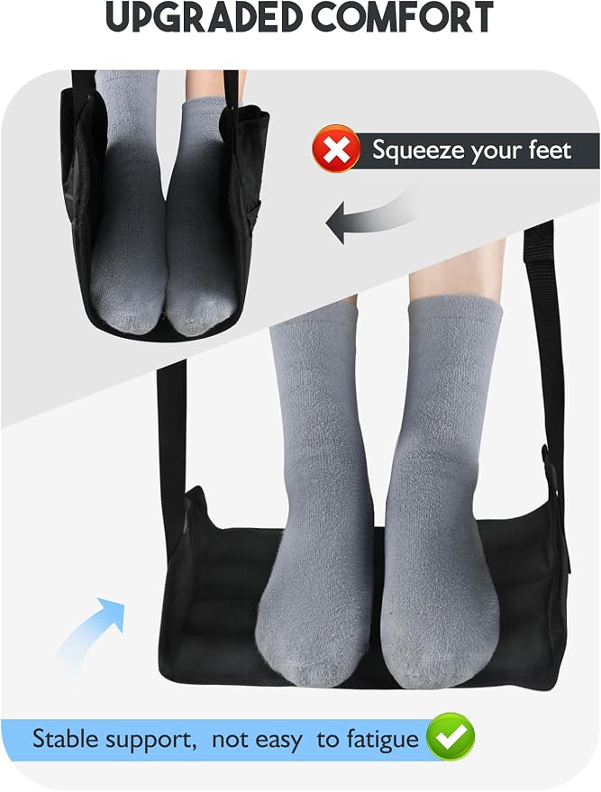 Airplane Foot Hammock, Upgraded Anti-Squeeze Foot Rest - Image 3