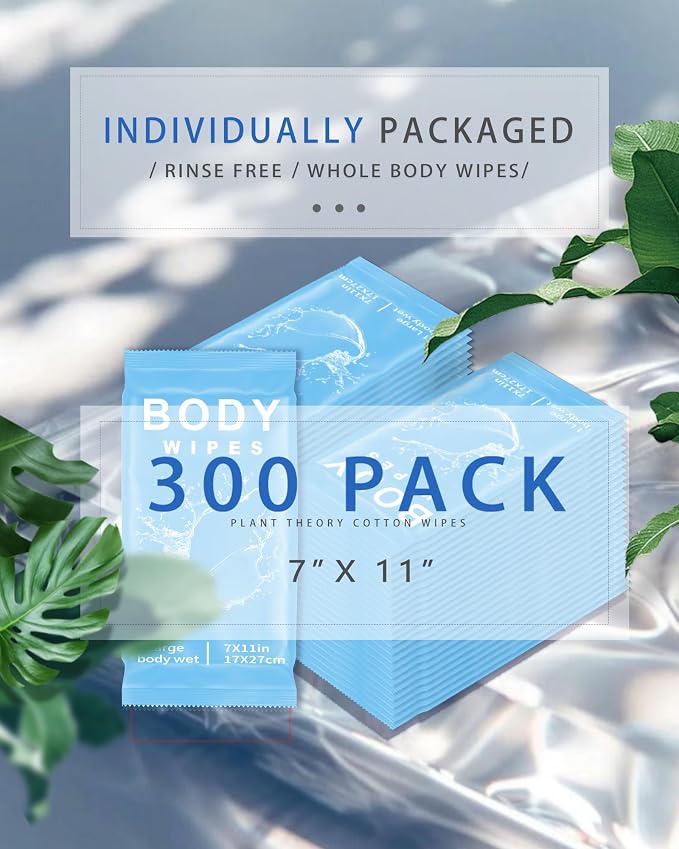 FUMMI 300 Pack Body Wipes – Large Individually Packaged Bath Wipes by Unknown