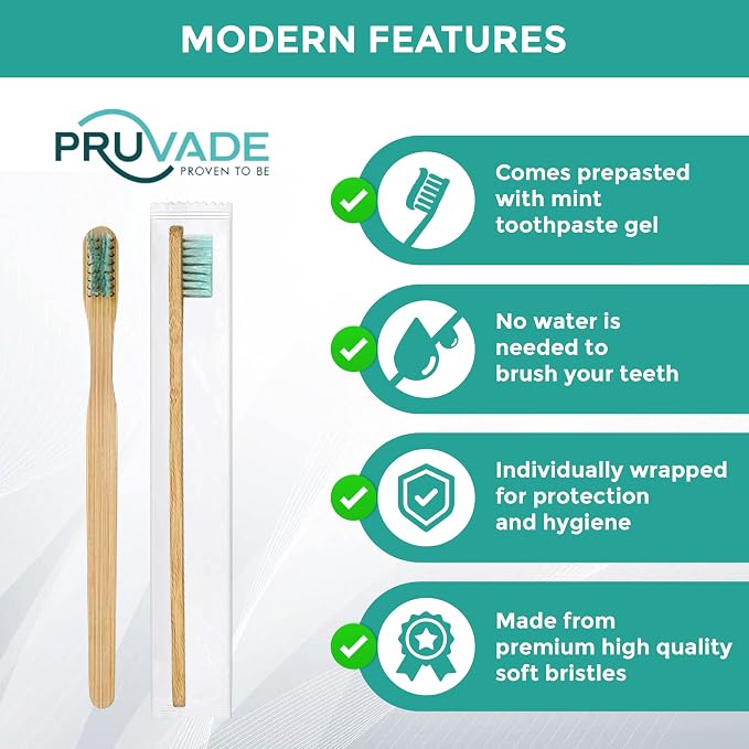 12 Pack Disposable Bamboo Toothbrushes - Image 8