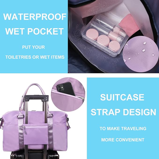 Travel Duffle Bag, Waterproof Sport Tote Gym Bag - Image 5