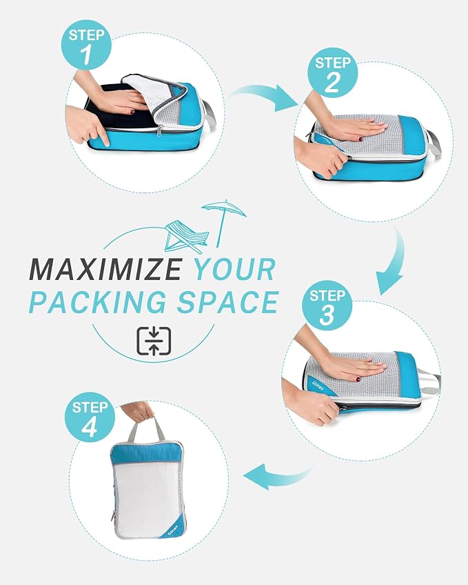 Compression Packing Cubes, Gonex Extensible Storage Mesh Bags Organizers - Image 2