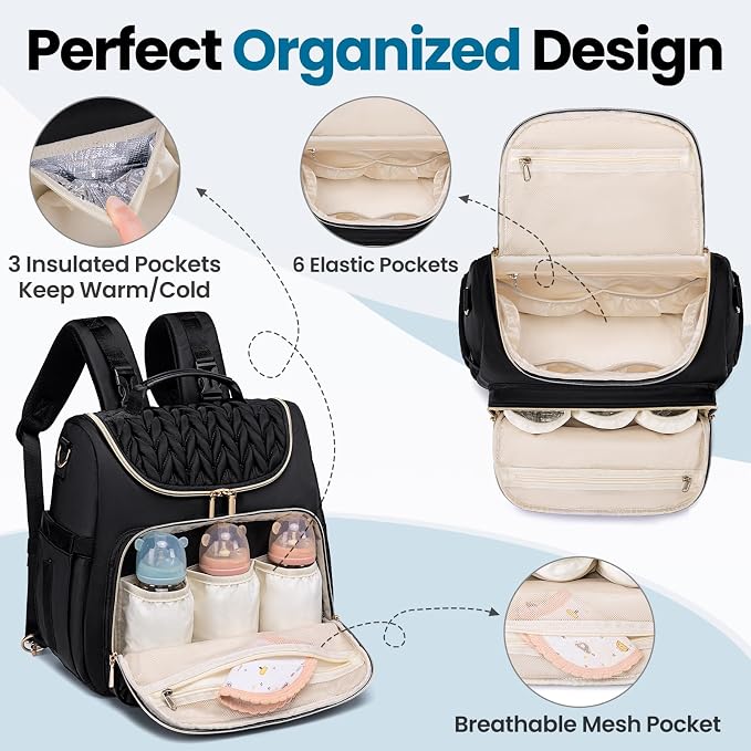 4 in 1 Convertible Diaper Bag Backpack, Waterproof Baby Diaper Bag - Image 7