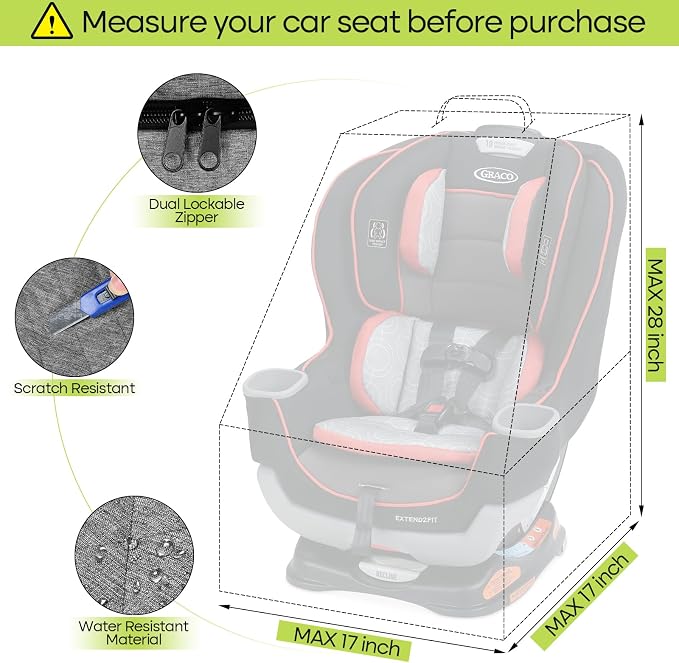 Padded Car Seat Travel Bag for Airplane, Heavy Duty Backpack for Air Travel - Image 2