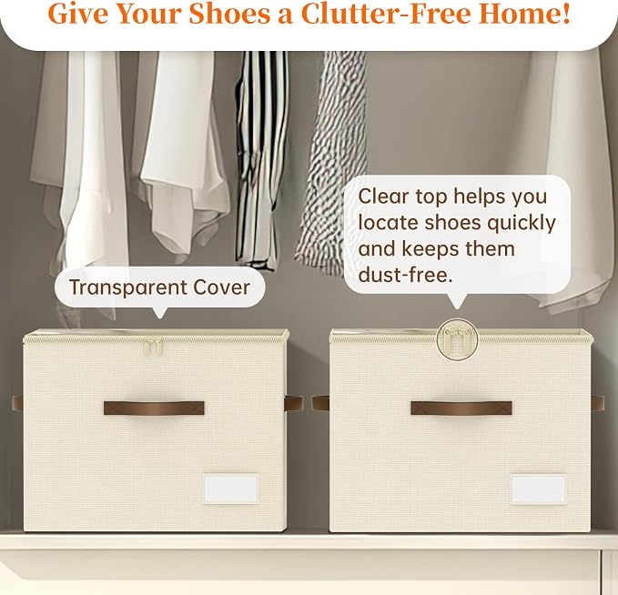 Shoe Organizer for Closet, 2 Pack Shoe Organizer - Image 6