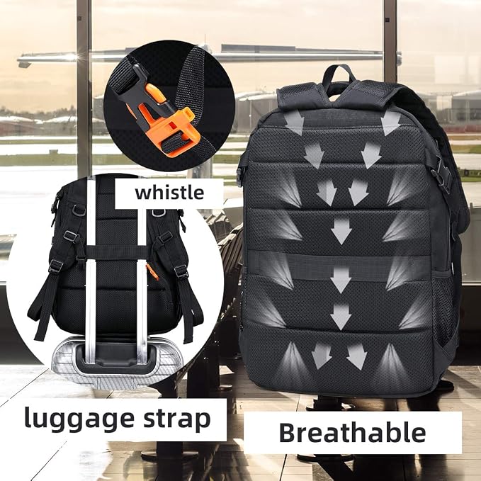 FENGDONG Durable Waterproof Travel Laptop Backpack 17.3 inch, Large College - Image 5
