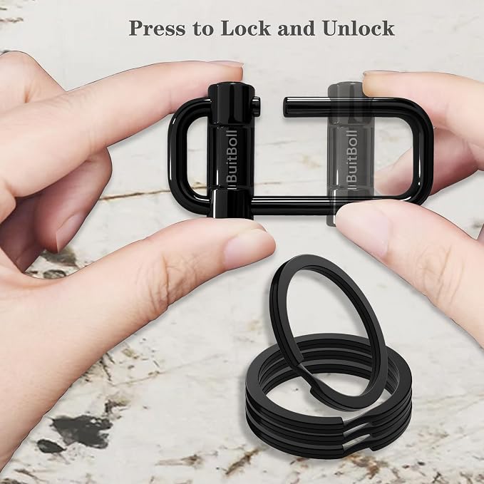 Key Chain, Heavy Duty Lock Key Ring Keychain Clip Key Holder Organizer - Image 2