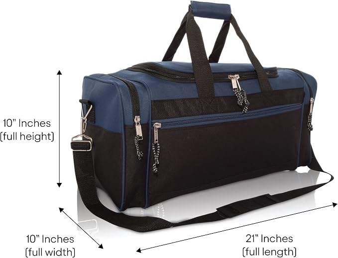 DALIX 21" Blank Sports Duffle Bag Gym Bag Travel Duffel - Image 6