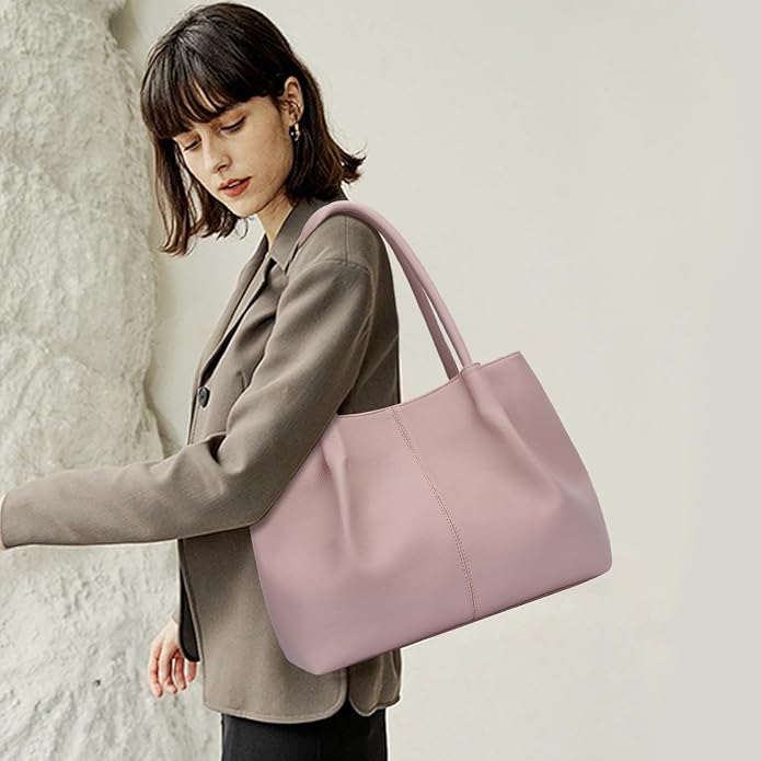 KKXIU Tote Bag for Women Vegan Leather Shoulder Purse Large Capacity Travel Bag - Image 3