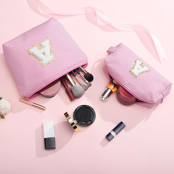 YOOLIFE Makeup Bag for Women, Personalized Initial Cute Makeup Pouch for - Image 7