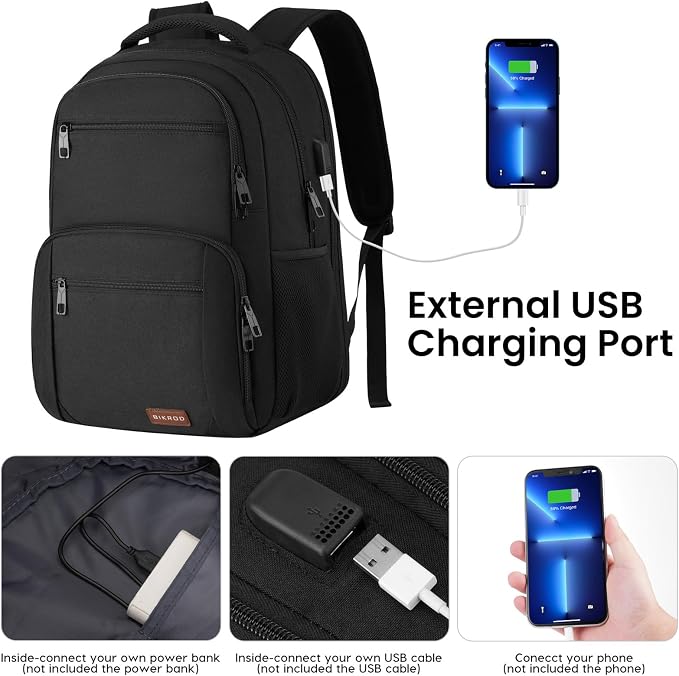 BIKROD Backpack for Men, TSA Travel Backpack, College Backpacks Water Resistant - Image 3