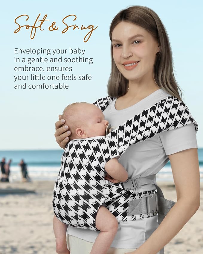 Newborn Carrier, Cozy Baby Carrier, Ergonomic Cross-Back Wrap, Hands-Free - Image 5