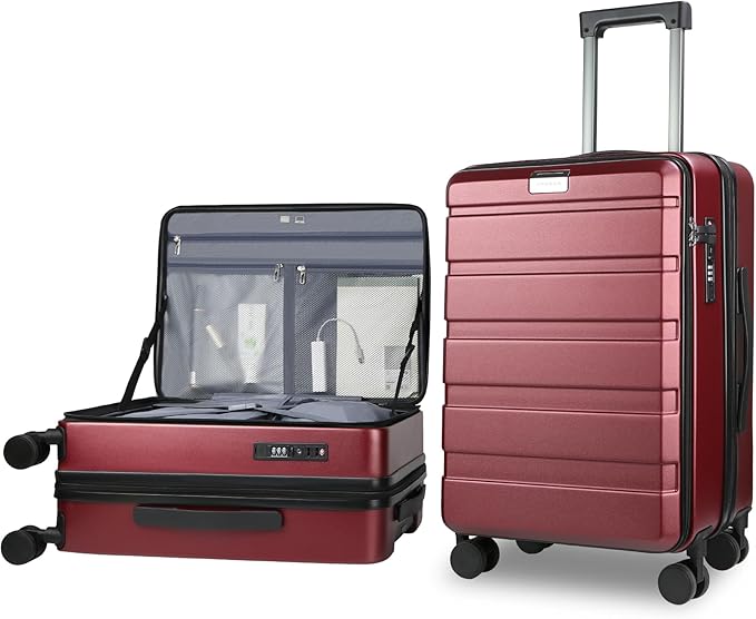 KROSER Carry On Luggage with Spinner Wheels & Built-in TSA Lock, Expandable Top by KROSER
