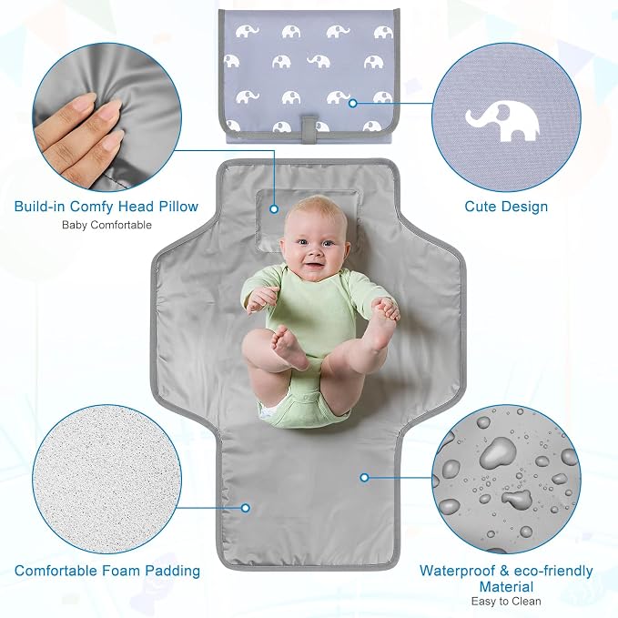 Accmor Portable Diaper Changing Pad, Waterproof Baby Changing Mat, Foldable - Image 2