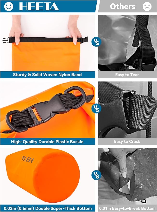 HEETA Waterproof Dry Bag for Women Men 5L/10L/20L/30L/40L Roll Top Lightweight - Image 6
