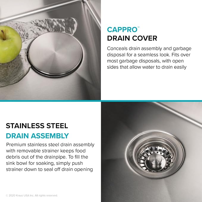 KRAUS Standart Pro 10-inch Undermount Single Bowl 16 Gauge Stainless Steel Bar - Image 5