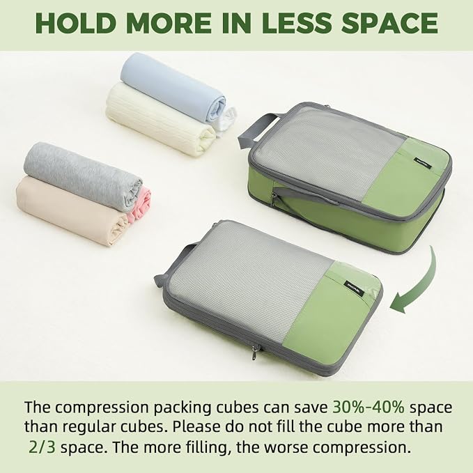 BAGAIL 6 Set/4 Set Lightweight Compression Packing Cubes - Image 6