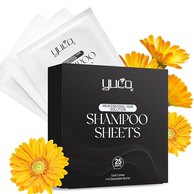 YUCO Travel Hair Shampoo Sheets Travel Pack 25 Tablets, Individual Sachet - Image 2